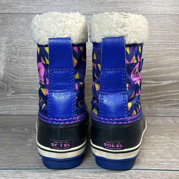 Sorel Yoot Pac Geometric Nylon Warm Waterproof Toddler Girl Sz 12 Fur Lined Boot - Picture 4 of 12